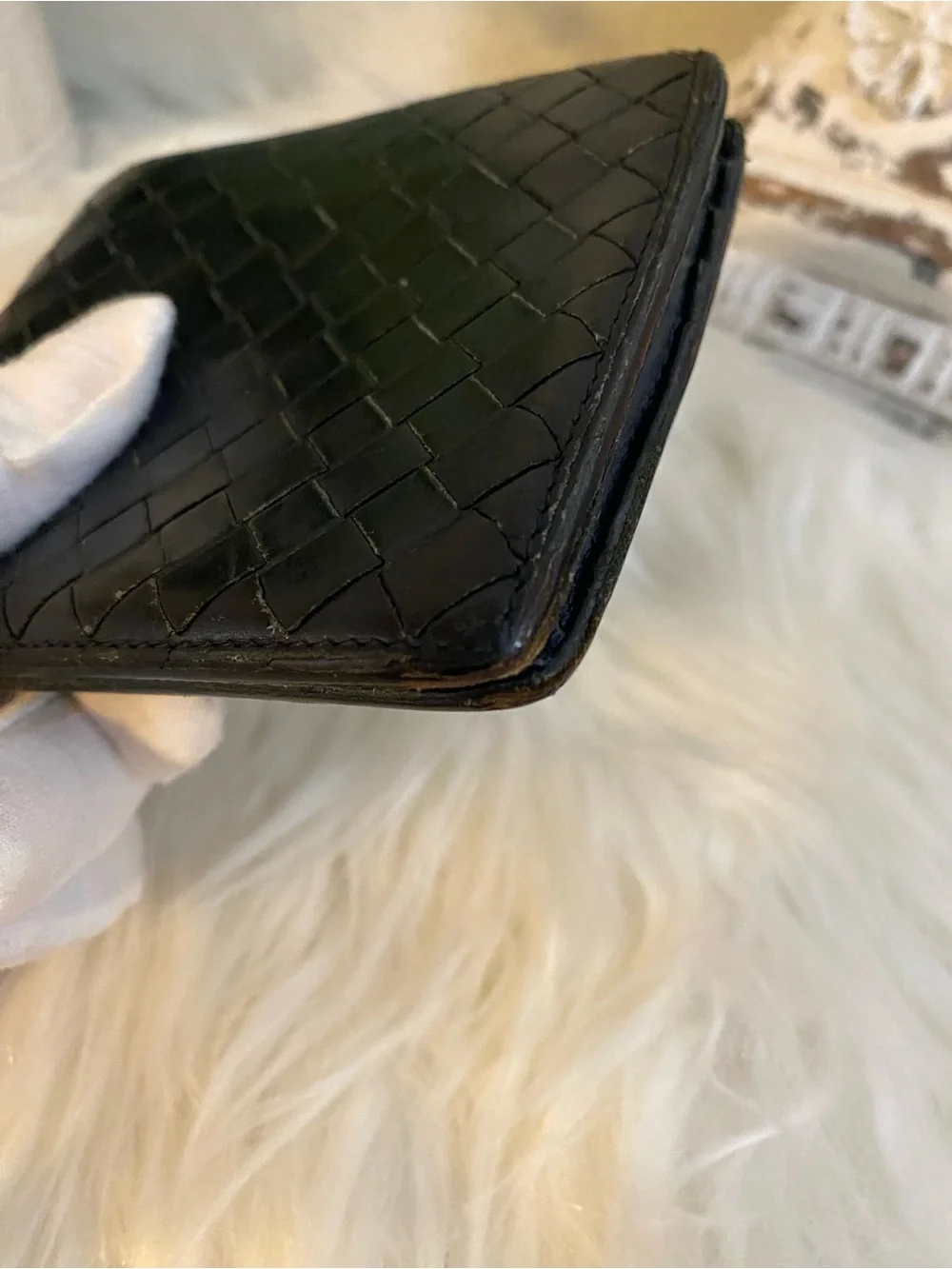 Bottega Veneta Black Intrecciato Leather Bifold Wallet